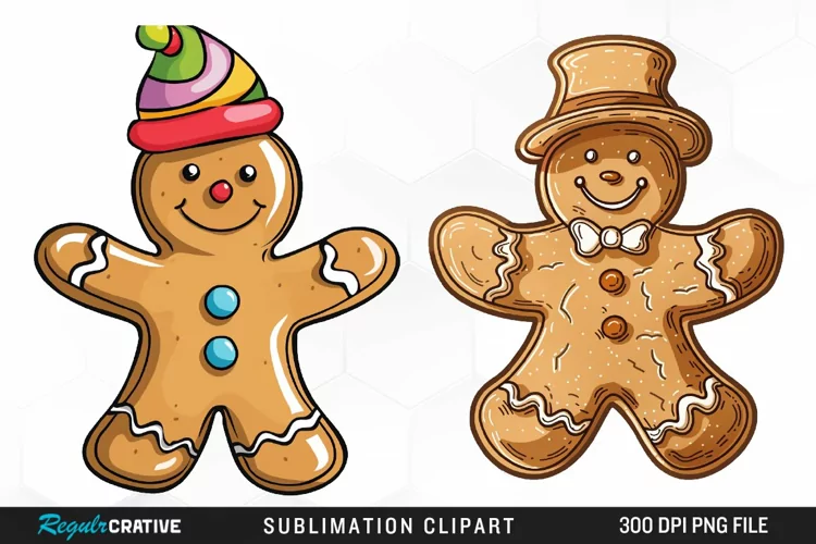 Watercolor Gingerbread Man Clipart