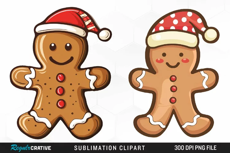 Watercolor Gingerbread Man Clipart