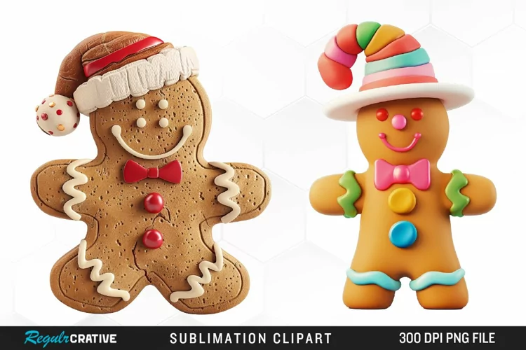 Watercolor Gingerbread Man Exquisite Clipart