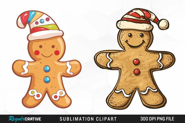 Watercolor Gingerbread Man Clipart