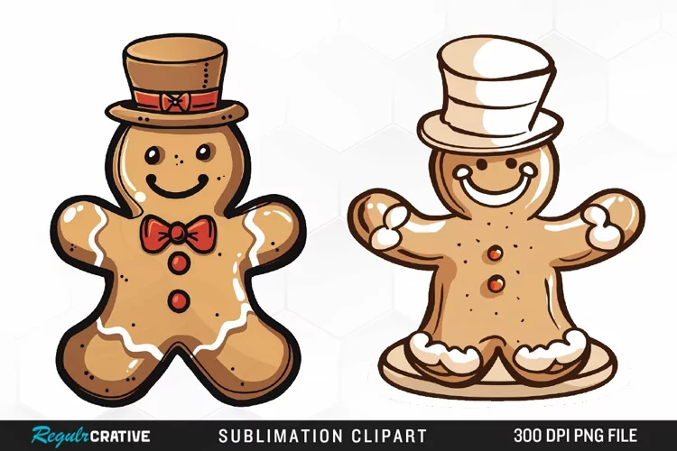Watercolor Gingerbread Man Exquisite Clipart
