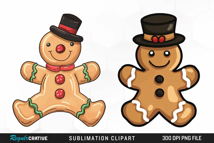Watercolor Gingerbread Man Clipart
