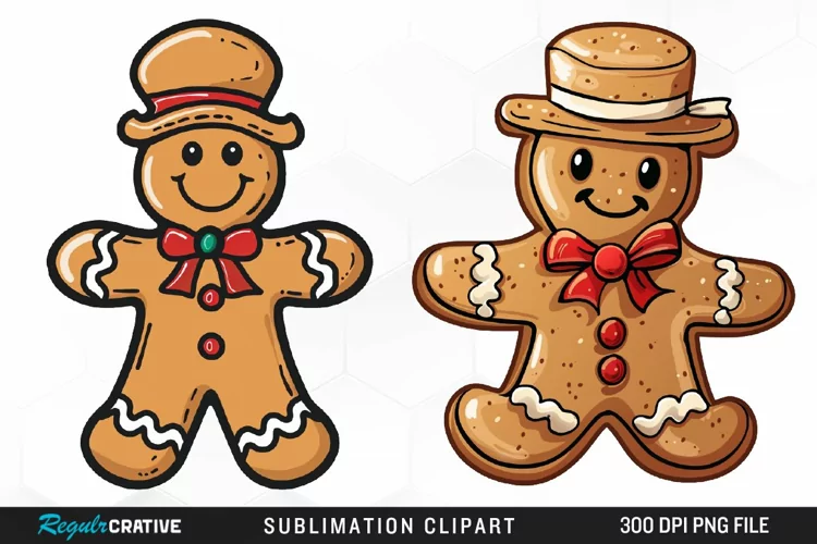 Watercolor Gingerbread Man Exquisite Clipart