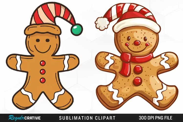 Watercolor Gingerbread Man Exquisite Clipart