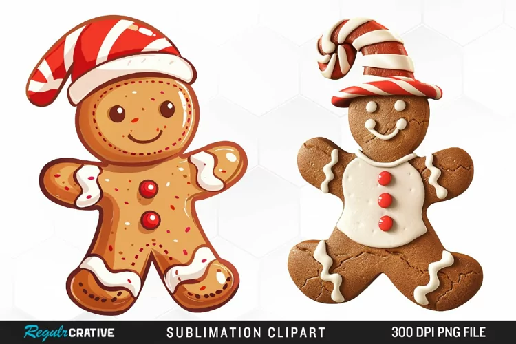 Watercolor Gingerbread Man Exquisite Clipart