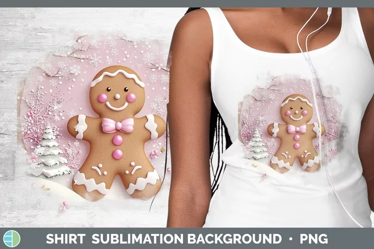 Watercolor Gingerbread Man Shirt Sublimation Sublimation Bac