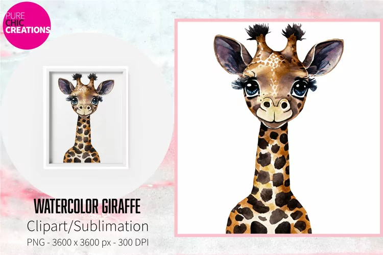 Watercolor Giraffe Clipart|Cute Giraffe Sublimation|Giraffe