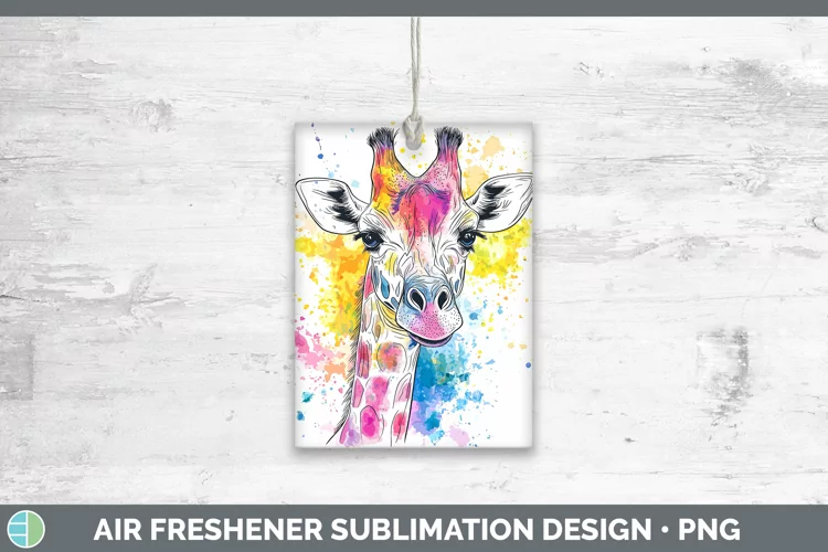 Watercolor Giraffe Air Freshener Sublimation Car Freshener D