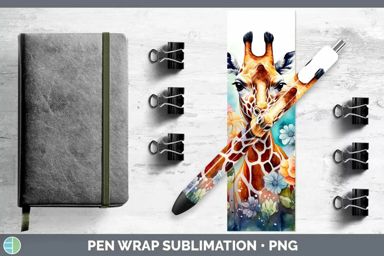 Watercolor Giraffe Pen Wrap Sublimation Epoxy Pen Designs