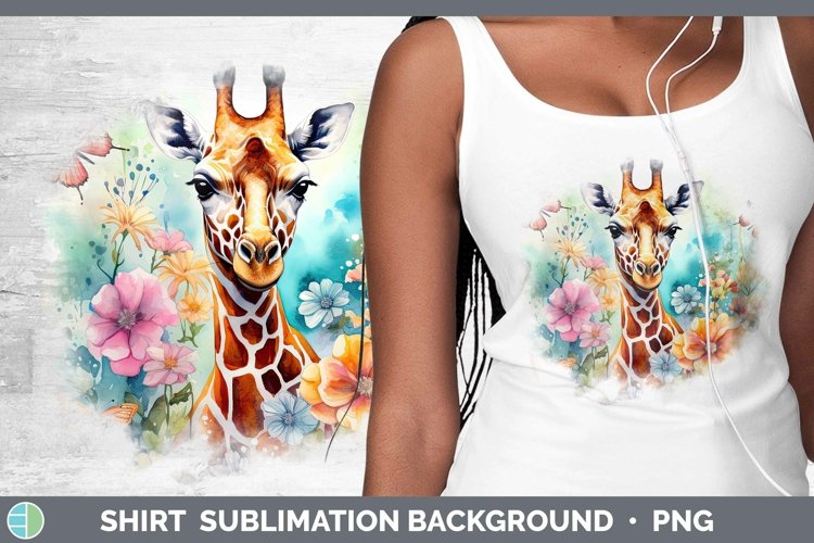 Watercolor Giraffe Shirt Sublimation Sublimation Background