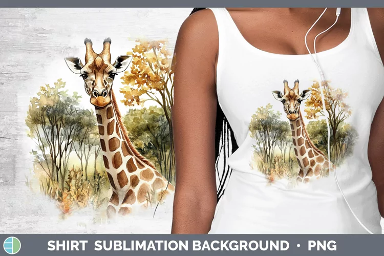 Watercolor Giraffe Shirt Sublimation Sublimation Background