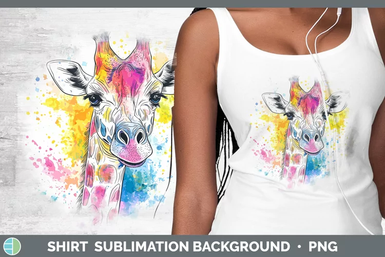 Watercolor Giraffe Shirt Sublimation Sublimation Background