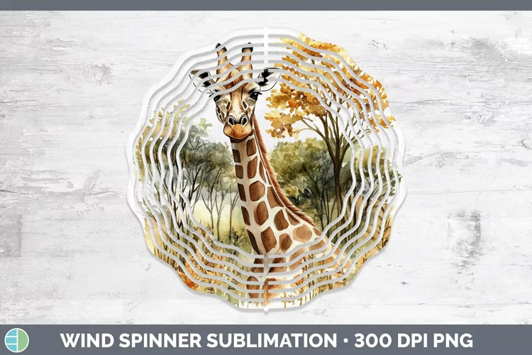 Watercolor Giraffe Wind Spinner Sublimation Spinner Designs