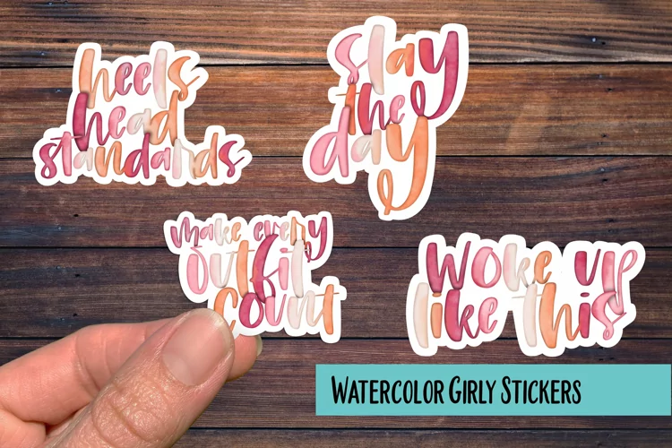 Watercolor Girly PNG Sticker Pack