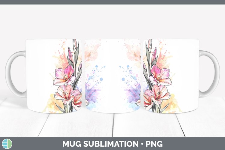 GorgeousWatercolor Mug Wrap design.