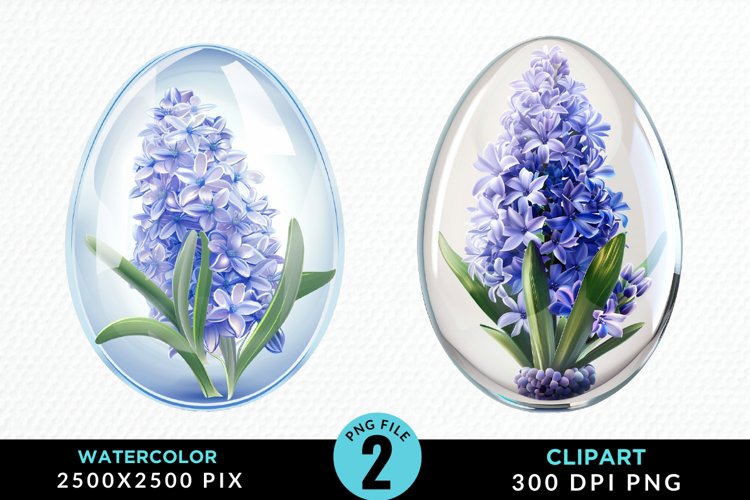 Watercolor Glass Egg With Flower Graphic Clipart example image 1