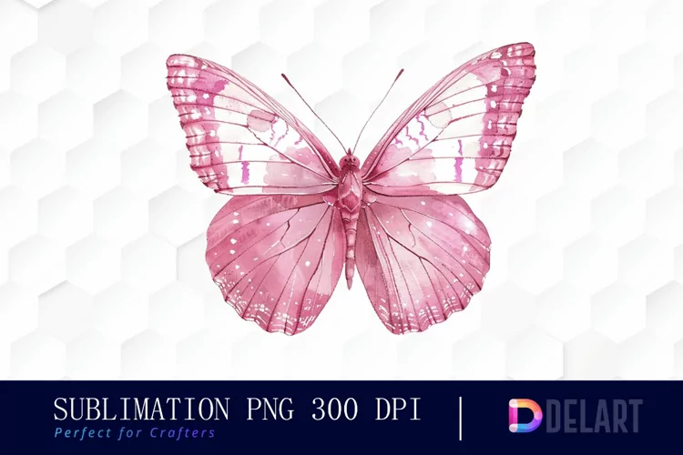 Glitter Pink Butterfly Graphics Clipart