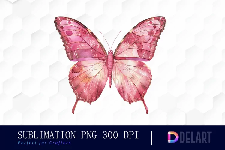 Glitter Pink Butterfly PNG Clipart