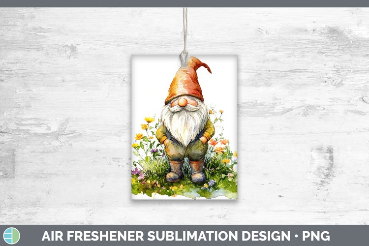Watercolor Gnome Air Freshener Sublimation Car Freshener Des
