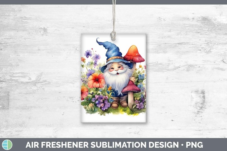 Watercolor Gnome Air Freshener Sublimation Car Freshener Des