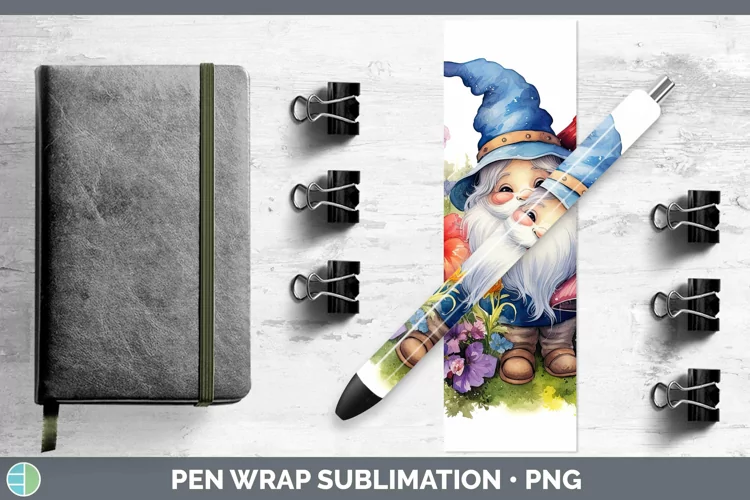 Watercolor Gnome Pen Wrap Sublimation Epoxy Pen Designs