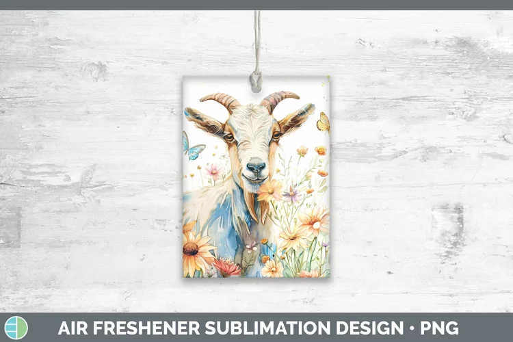 Watercolor Goat Air Freshener Sublimation Car Freshener Desi