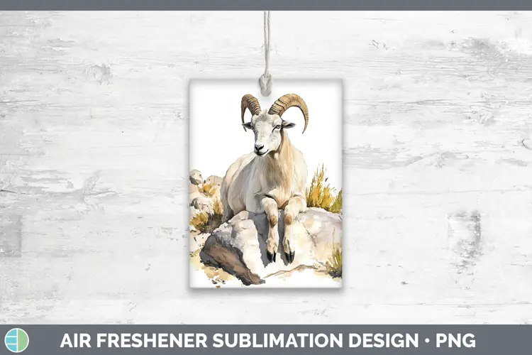 Watercolor Goat Air Freshener Sublimation Car Freshener Desi