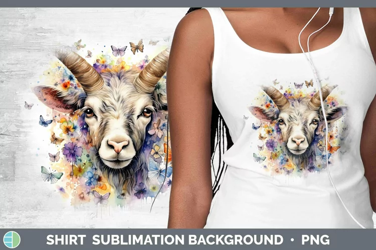 Watercolor Goat Shirt Sublimation Sublimation Background Des
