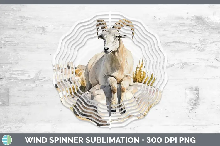 Watercolor Goat Wind Spinner Sublimation Spinner Designs