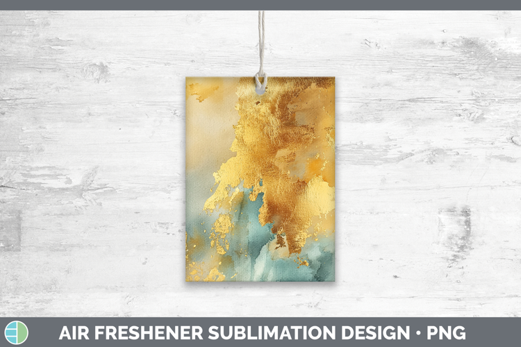 Watercolor Gold Air Freshener Sublimation Car Freshener Desi