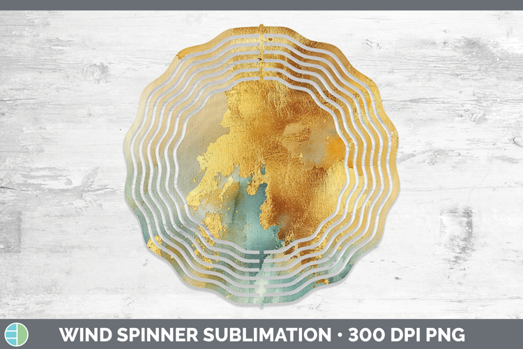 Watercolor Gold Wind Spinner Sublimation Spinner Designs