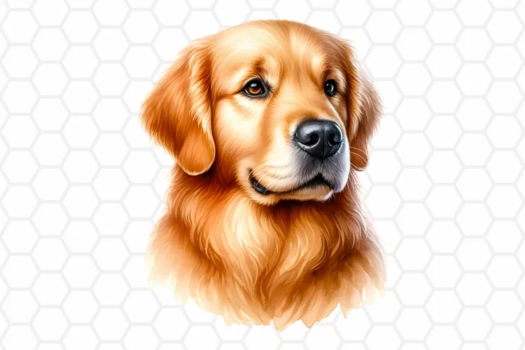 Watercolor Golden Retriever Clipart, Dog Sublimation PNG