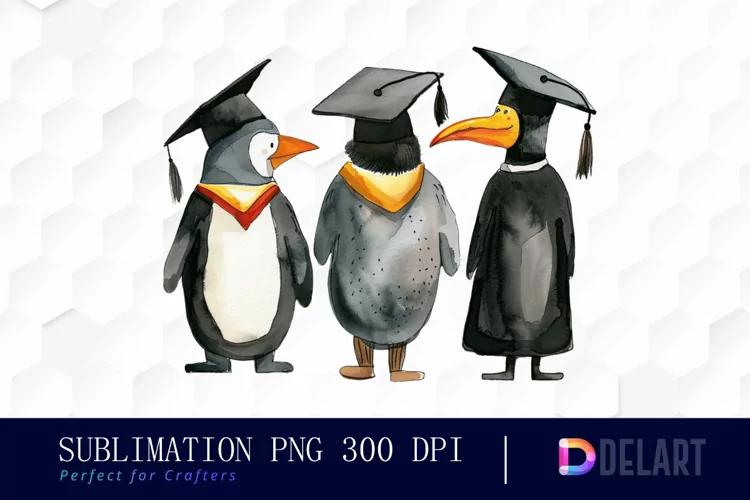 Graduation Animals Back View Illustration Clipart