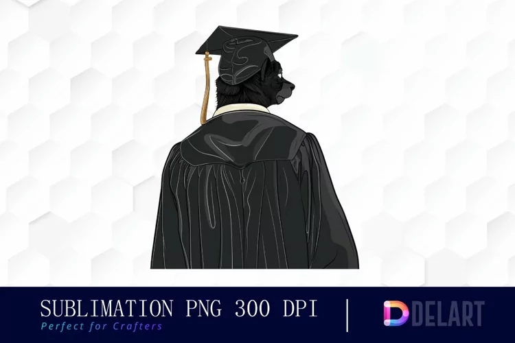 Graduation Animals Back View Sublimation PNG Clipart