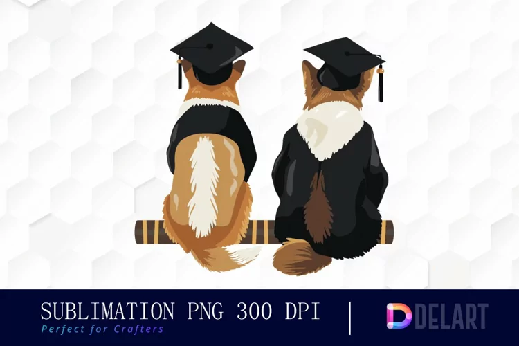 Graduation Animals Back View Sublimation PNG Clipart