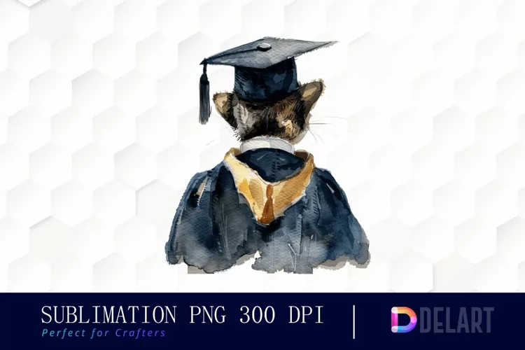 Graduation Animals Back View Sublimation PNG Clipart