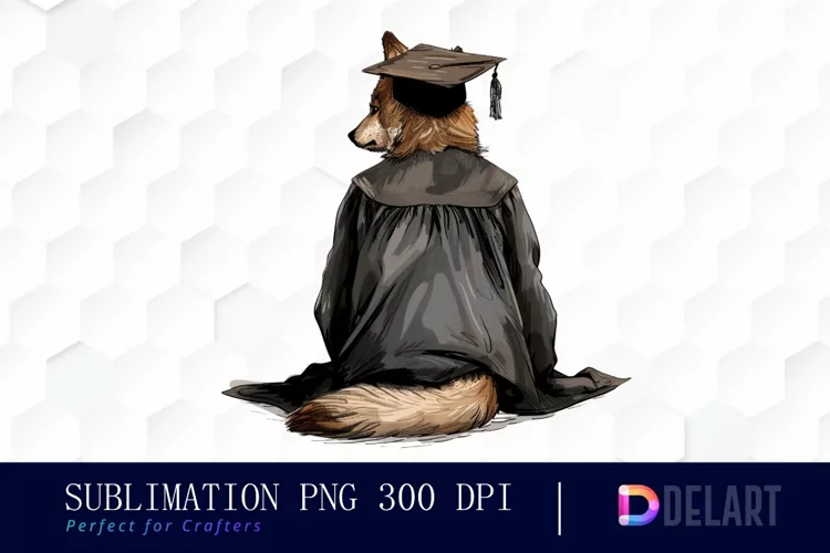 Graduation Animals Back View Illustration Clipart