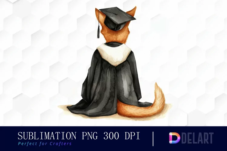 Graduation Animals Back View Graphics Clipart