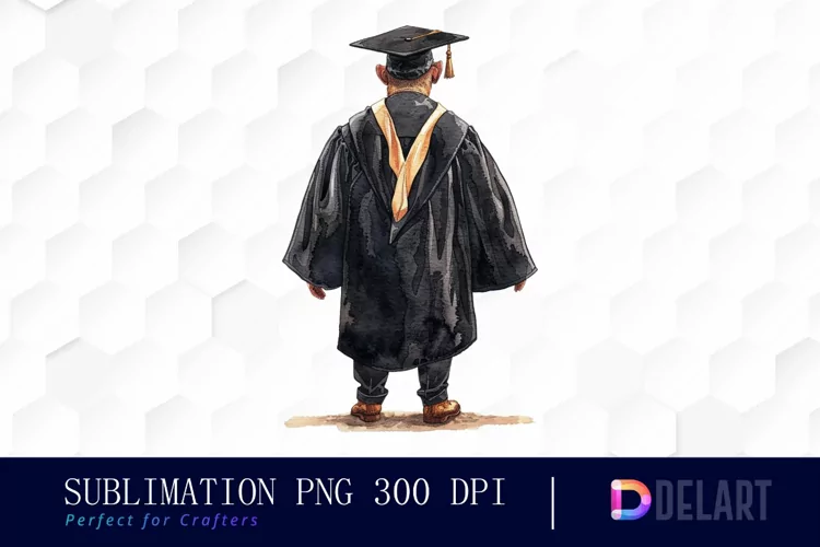 Graduation Animals Back View Illustration Clipart