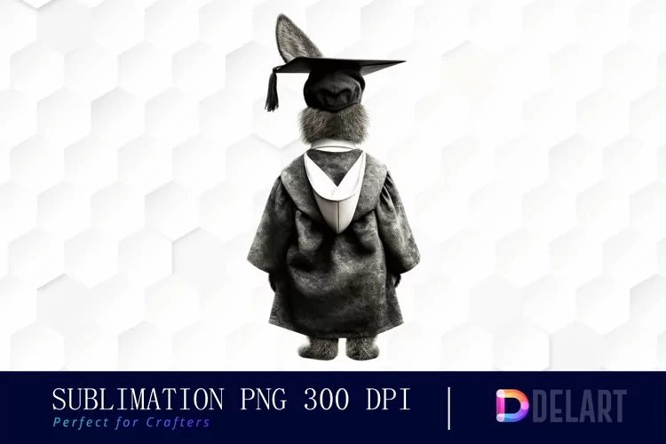 Graduation Animals Back View Illustration Clipart