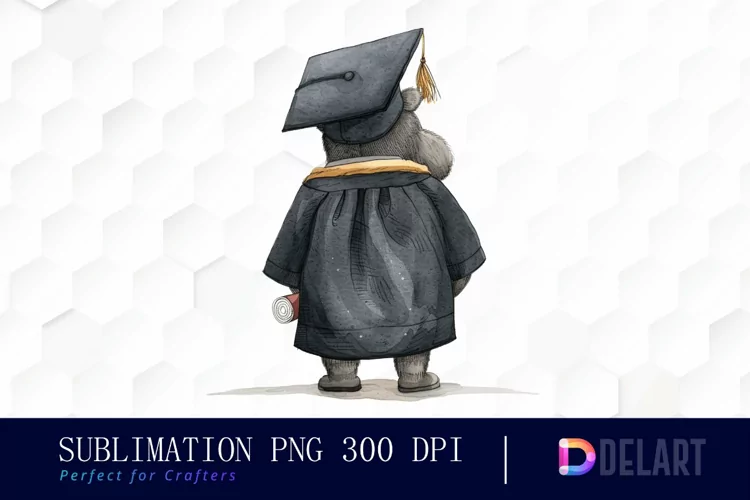Graduation Animals Back View Graphics Clipart