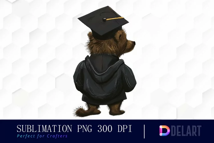 Graduation Animals Back View Watercolor Clipart