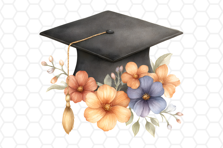 Watercolor Graduation Cap Clipart | PNG Design