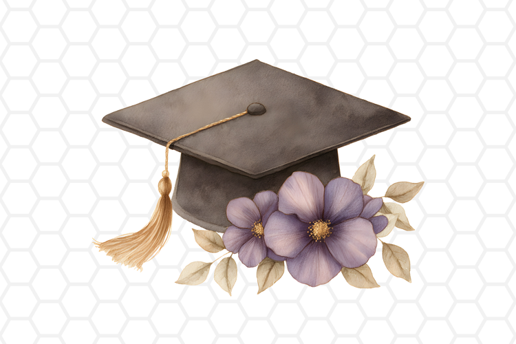 Watercolor Graduation Cap Clipart | PNG Design