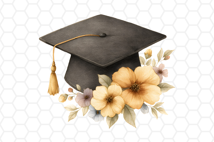 Watercolor Graduation Cap Clipart | PNG Design