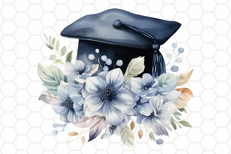 Watercolor Graduation Cap Clipart | PNG Design