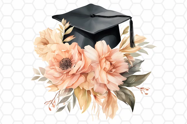 Watercolor Graduation Cap Clipart | PNG Design