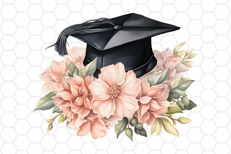 Watercolor Graduation Cap Clipart | PNG Design