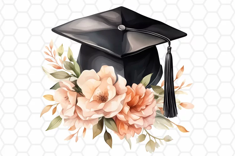Watercolor Graduation Cap Clipart | PNG Design