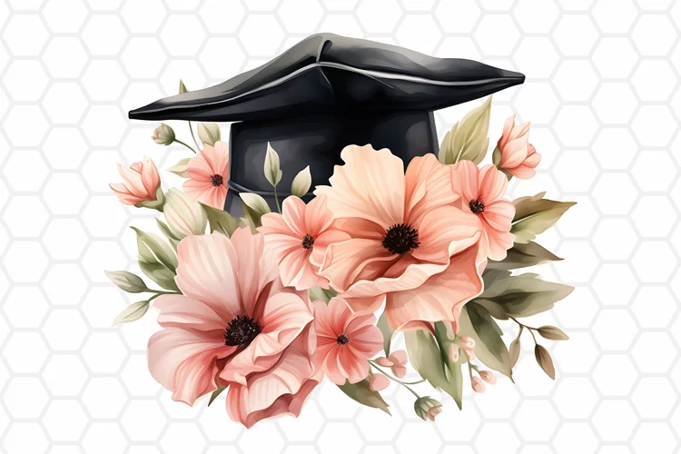 Watercolor Graduation Cap Clipart | PNG Design